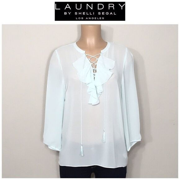 New. Mint lace up top with tassels. NWOT - Picture 1 of 7